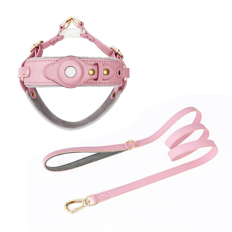 CHEST AIRTAG COLLAR WITH LEASH