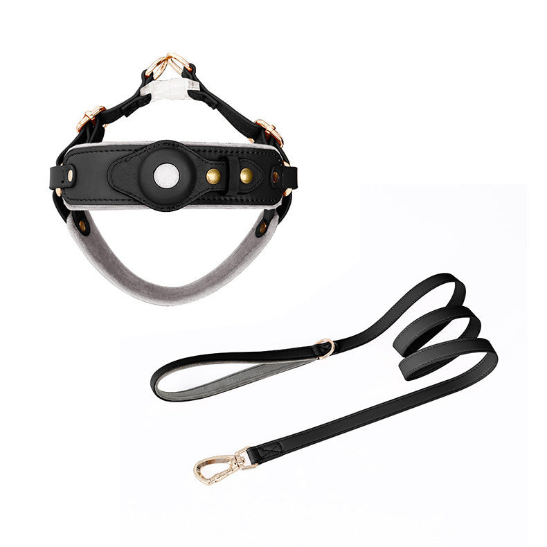 CHEST AIRTAG COLLAR WITH LEASH