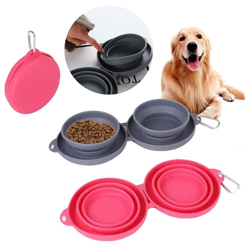 DOG WATERING/FEEDING TRAVEL BOWL