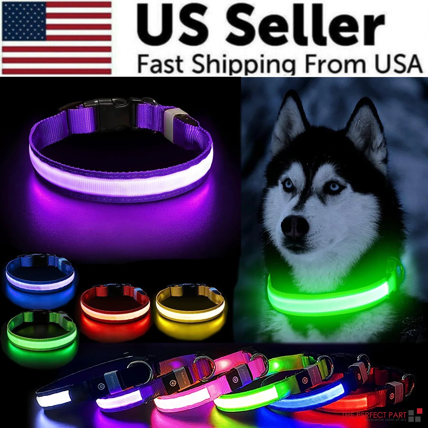 LED HIGH VISIBILITY SAFETY COLLAR FOR DOGS